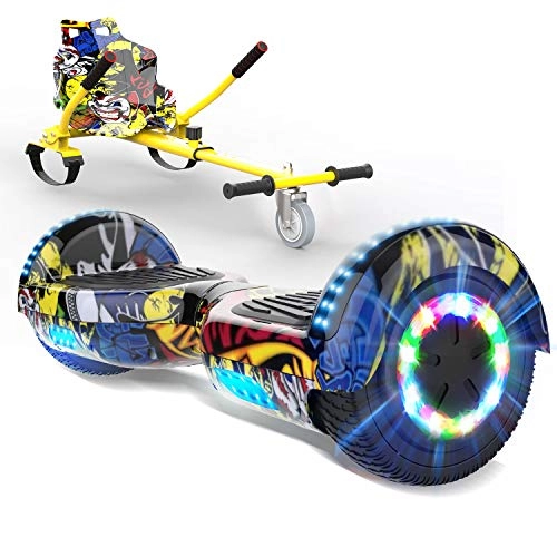Self Balancing Segway : HITWAY 6.5 inch Hoverboard Segway with LED lights & 700W Motor and Hoverkart Electric Scooter Bluetooth Self-balancing Scooter with Kart for Children and Teenagers Gift