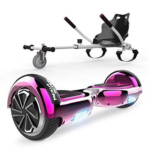 Self Balancing Segway : HITWAY 6.5” Self Balancing Scooter with Hoverkart, Hoverboards Bluetooth, Electric Scooter Go kart, Smart Hoverboard Powerful Motor with LED Indicator, Gift for Kids