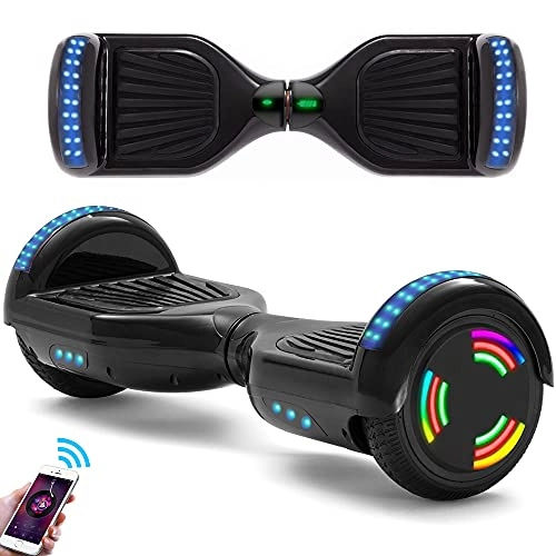 Self Balancing Segway : Hoverboard Black 6.5 Inch Electric Scooters Bluetooth Speaker LED Wheels Lights 500W Motor Self Balance Board