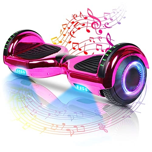 Self Balancing Segway : Hoverboard-Hoverboard for Kids, 6.5-Inch Two-Wheel Self-Balancing Hoverboard, With Bluetooth and LED Flashing Lights, Suitable for Children Aged 6-12 (Pink)