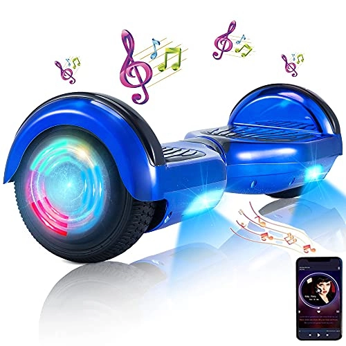 Self Balancing Segway : Hoverboard—Hoverboard for Kids, 6.5" Two Wheel Self Balancing Hoverboards with Bluetooth and Lights for Adults, UL 2272 Certified Hover Board for Kids Ages 6-12 (Blue)