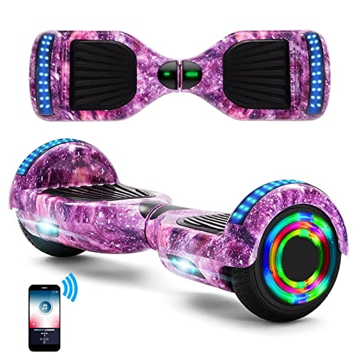 Self Balancing Segway : Hoverboards 6.5 Inch Galaxy Pink, Hoverboard for Kids with Bluetooth Speaker, Self-Balancing Electric Scooters LED Lights 500W Motor Key UK Charger, Hover Board Kids Chrsitmas Birthday Gift