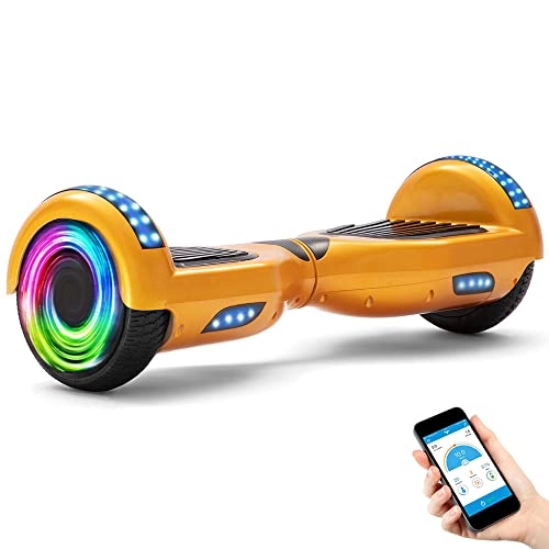 Self Balancing Segway : Hoverboards for kids 6.5 Inch Electric Scooter Board with Bluetooth - Speaker - Beautiful LED Lights Gift for kids and teenager and adults (Orange)