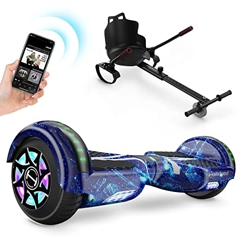 Self Balancing Segway : Hoverboards with Go-Kart Bundle, H1 All Terrain Hoverboards with Seat, Go Kart 6.5 inch, Self Balancing with Bluetooth Speaker & LED lights Hoverboard Gift for Kids