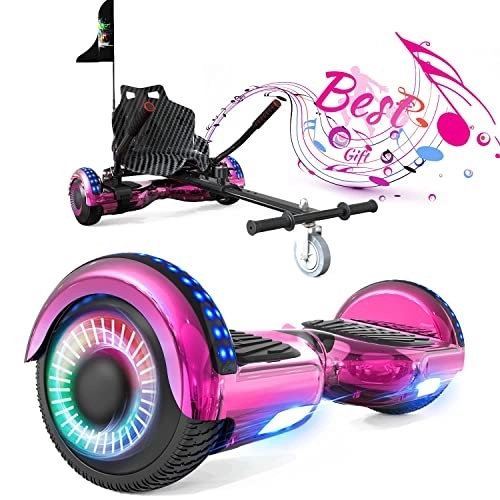 Self Balancing Segway : HOVERMAX Hoverboards and Go Kart Bundle, 6.5" Self-Balancing Hoverboard with Bluetooth and LED Lights, Gifts for Kids and Teenagers and Adults