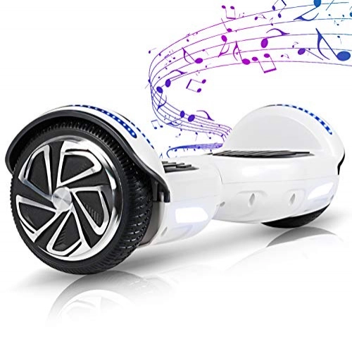 Self Balancing Segway : Huanhui Hoverboard, 6.5 inch Self Balancing Electric Scooter with Safe Standard Certified, Hoverboards for Kids and Adult, Great Gifts (white-bluetooth)