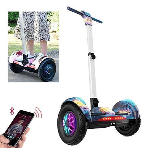 Self Balancing Segway : LUO Electric Scooter，10" Self Balancing Scooter Two Wheel Smart Self Balance Electric Scooter with Bluetooth Speaker, Flashing Wheels, Safety Handrail with Adjustable Length for Kids and Adults, Starr