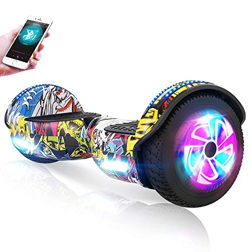 Self Balancing Segway : M MEGAWHEELS 6.5" Electric Scooter Self Balancing Scooter board for Kids with Built-in Wireless Speaker, LED Light and UL Certified (Hip-hop)