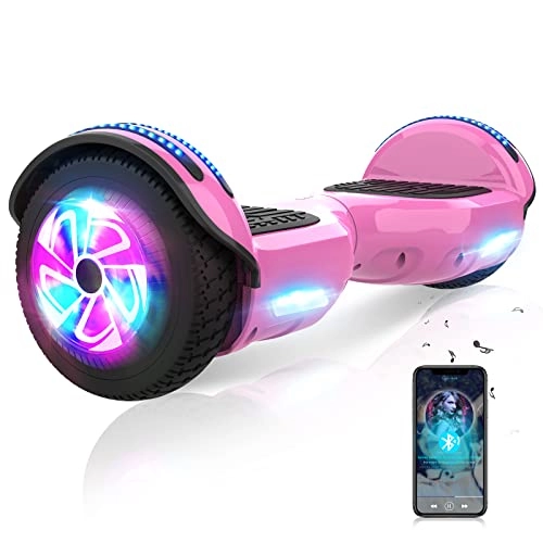 Self Balancing Segway : M MEGAWHEELS 6.5" Electric Scooters, Self-Balancing Hover Scooter Board, Max Load 100kg for Kids Adults with Bluetooth Speaker-Pink