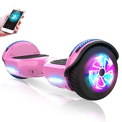 Self Balancing Segway : M MEGAWHEELS 6.5" Electric Scooters Self-Balancing Hover Scooter Board with Built-in Wireless Speaker, LED Lights and UL Certified, Max Load 100kg, 500W Motor for Kids Adults, Pink