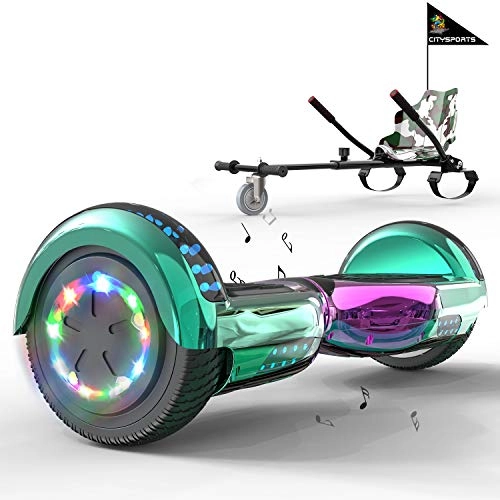Self Balancing Segway : MARKBOARD Hoverboards with seat, Hoverboards with hoverkart, with Hoverkart 6.5 inch Hoverboards for kids, Built-in Colorful Wheel LED Lights, with Go-kart Seat Suitable for kids and Teenagers