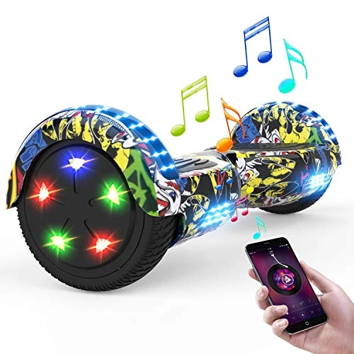 Self Balancing Segway : MARKBOARD Self Balancing Scooter 6.5", Hoverboards Electric Scooter with Bluetooth Music Speaker, Smart Scooter Colorful Flashed Wheel, Brushless Motor, Gift for Friends & Kids