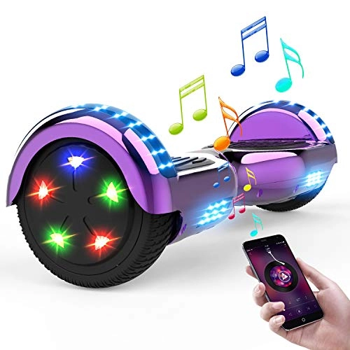 Self Balancing Segway : MARKBOARD Self Balancing Scooter 6.5", Hoverboards Electric Scooter with Bluetooth Music Speaker, Smart Segway Colorful Flashed Wheel, Brushless Motor, Gift for Friends & Kids