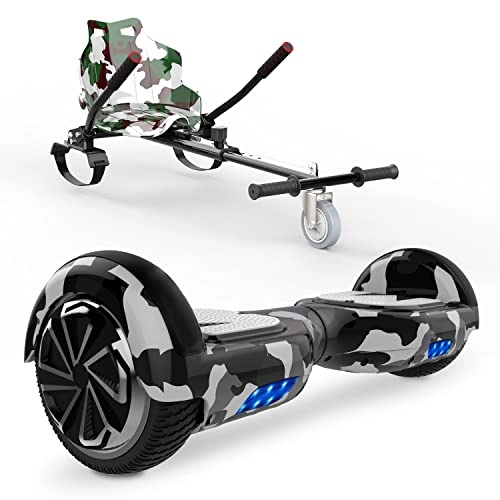 Self Balancing Segway : MARKBOARD Self Balancing Scooter with Hoverkart, Bluetooth Speaker 6.5" Smart Hoverboards, Electric Scooter Skateboard with LED Light