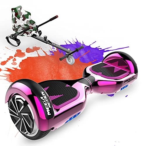 Self Balancing Segway : Mega Motion Hoverboards go karts attachment, Self Balance Scooter with Hoverkart 6.5 Inches Hoverboard for kids, with Bluetooth Speaker and LED Lights, Gift for Adult and Kids (ROSE-Army Green)