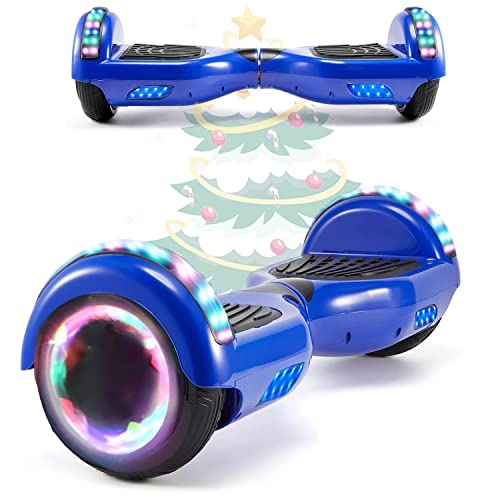 Self Balancing Segway : MJK 6.5'' Hoverboard Self Balancing Electric Scooter Off Road Electric Scooter Segway with Bluetooth, UK Charger and LED Lights for Kids and Adults (Blue)