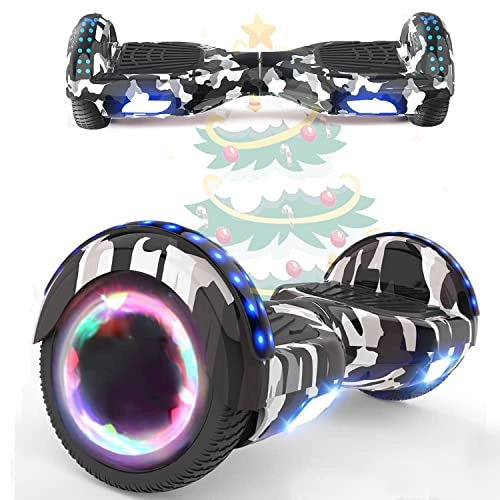 Self Balancing Segway : MJK 6.5'' Hoverboard Self Balancing Electric Scooter Off Road Electric Scooter Segway with Bluetooth, UK Charger and LED Lights for Kids and Adults (Camouflage Green)