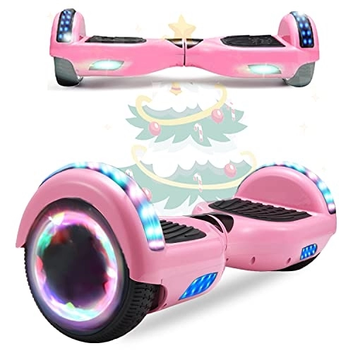Self Balancing Segway : MJK 6.5'' Hoverboard Self Balancing Electric Scooter Off Road Electric Scooter Segway with Bluetooth, UK Charger and LED Lights for Kids and Adults (Pink)