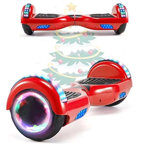 Self Balancing Segway : MJK 6.5'' Hoverboard Self Balancing Electric Scooter Off Road Electric Scooter Segway with Bluetooth, UK Charger and LED Lights for Kids and Adults (Red)