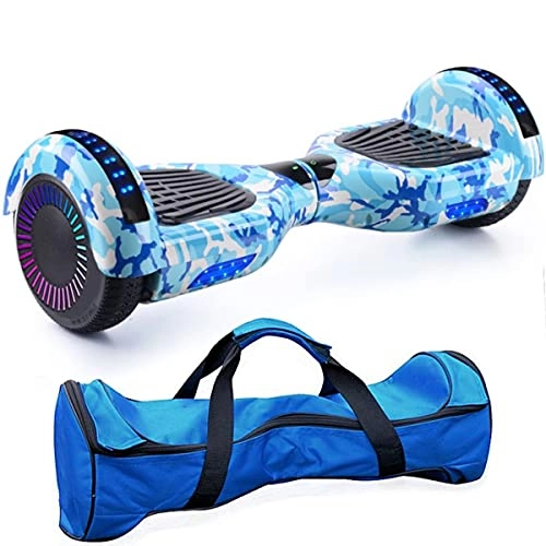 Self Balancing Segway : Nero Sport Blue Camo 6.5" Electric Self Balance Hover Scooter Board with 2 wheels and Bluetooth - Includes carry bag