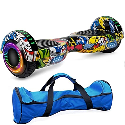 Self Balancing Segway : Nero Sport Graffiti 6.5" Electric Self Balance Hover Scooter Board with 2 wheels and Bluetooth - Includes carry bag