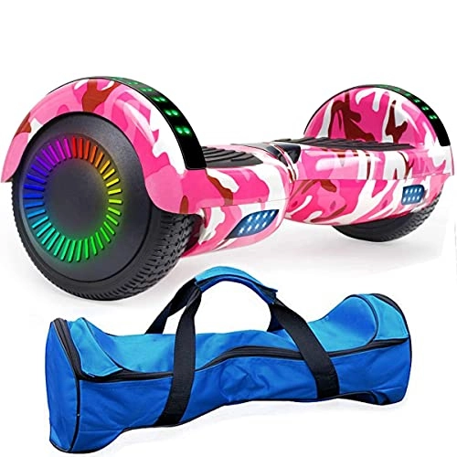 Self Balancing Segway : Nero Sport Pink Camo 6.5" Electric Self Balance Hover Scooter Board with 2 wheels and Bluetooth - Includes carry bag