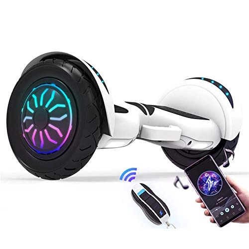 Self Balancing Segway : Newut 10 Inches Two-Wheeledoff-Road Electric Scooter with Built-In Wireless Speaker Smart Bluetooth Function, Marquee And Remote Control for Teenagers Gift, White