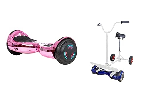 Self Balancing Segway : PINK CHROME - ZIMX BLUETOOTH HOVERBOARD SEGWAY WITH LED WHEELS UL2272 CERTIFIED + HOVEBIKE WHITE