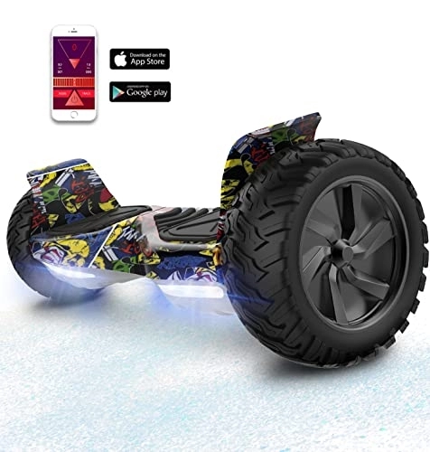 Self Balancing Segway : RCB HoverBoard 8.5 inch wheels all terrain Segways, APP control, Built in Bluetooth LED-Lights With powerful engine Self Balancing Off-Road Hoverboards, Gift for Teenagers and Adults