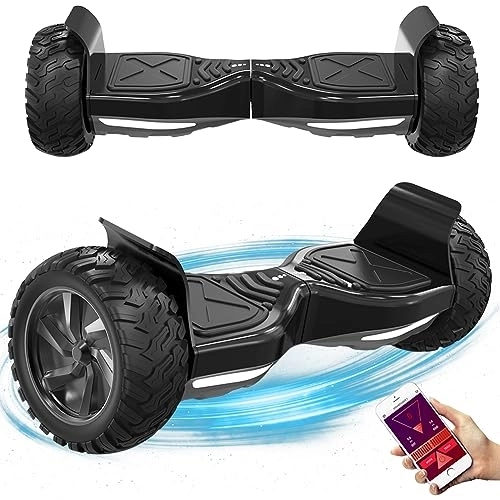 Self Balancing Segway : RCB HoverBoard 8.5 inch wheels all terrain Segways, APP control, Built in Bluetooth LED-Lights With powerful engine Self Balancing Off-Road Hoverboards, Gift for Teenagers and Adults, Black (Q3)