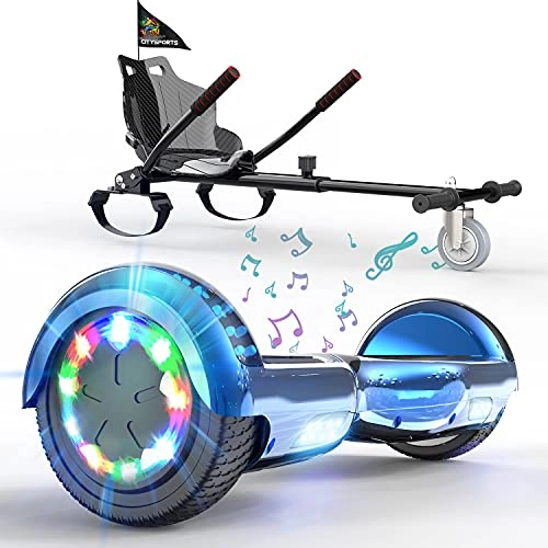 Self Balancing Segway : RCB Hoverboard Go karting kit, Hoverboard seat karting, Hoverboard flashing wheels, Bluetooth speakers, LED lights, the best gift for adults and teenagers