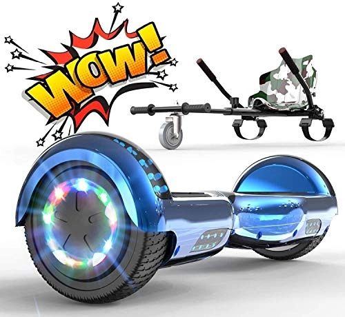 Self Balancing Segway : RCB Hoverboards with go kart seat bundle for kids Segways built in LED lights Bluetooth Speaker Electric Scooter Board gift for kids and adult