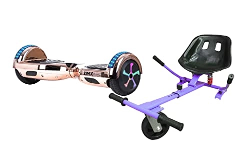 Self Balancing Segway : ROSE GOLD CHROME - ZIMX BLUETOOTH HOVERBOARD SEGWAY WITH LED WHEELS UL2272 CERTIFIED + HK5 PURPLE