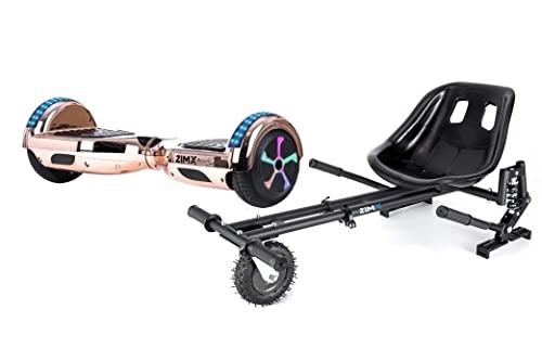 Self Balancing Segway : ROSE GOLD CHROME - ZIMX CB3A BLUETOOTH HOVERBOARD SEGWAY WITH LED WHEELS UL2272 CERTIFIED + HK8 BLACK