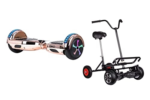 Self Balancing Segway : ROSE GOLD CHROME - ZIMX CB3A BLUETOOTH HOVERBOARD SEGWAY WITH LED WHEELS UL2272 CERTIFIED + HOVEBIKE BLACK