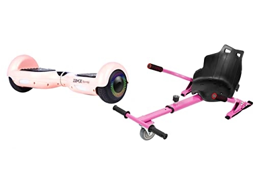Self Balancing Segway : ROSE GOLD - ZIMX HOVERBOARD SWEGWAY SEGWAY WITH LED WHEELS UL2272 CERTIFIED + HOVERKART HK4 PINK