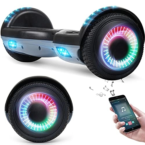 Self Balancing Segway : SISGAD 6.5 Inch Hoverboards, Self Balancing Scooter Hoverboards with Powerful Motors Built in Bluetooth LED Light Swegway 2 Wheel Smart Scooter Gift for Children and Teenagers