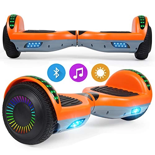 Self Balancing Segway : SISGAD Hoverboard for Kids, 6.5" Self Balancing Electric Scooter with Bluetooth and LED Lights, Off Road Adult Hoverboard
