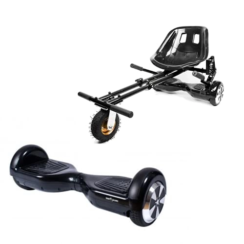Self Balancing Segway : Smart Balance ™ Hoverboard, Electric Scooter, Regular Black + HoverKart With Suspensions, Self Balance Scooter with Bluetooth Speaker LED Lights, Gift for Children Teenagers Adults
