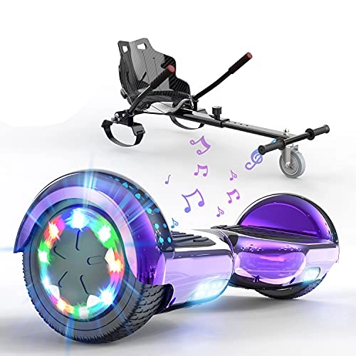 Self Balancing Segway : SOUTHERN-WOLF Hoverboard go Kart, Self Balance Scooter with Hoverkart 6.5 Inches Hoverboards for kids LED with Lights and Bluetooth Speaker Best Gifts for Kids (purple)