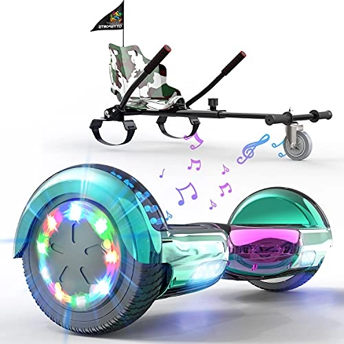 Self Balancing Segway : SOUTHERN-WOLF Hoverboards go Kart, Self Balance Scooter with Hoverkart 6.5 Inches Hoverboards for kids LED with Lights and Bluetooth Speaker Best Gifts for Kids