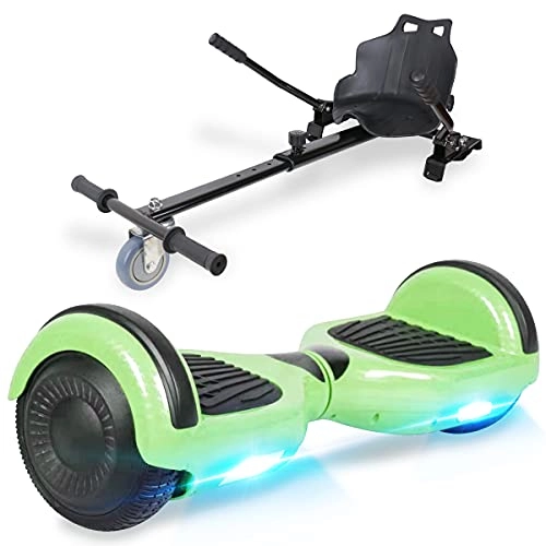 Self Balancing Segway : TOEU Hoverboard Go Kart Bundle, 6.5" Segway with Hoverkart, Built-in Bluetooth & Colorful LED Lights, Balance Board for Kids Gift