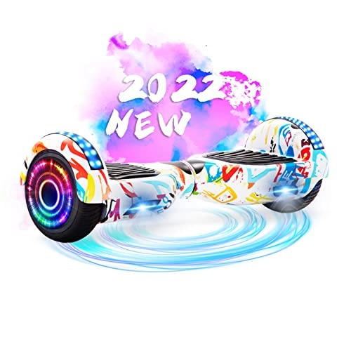 Self Balancing Segway : V-CALM Hoverboards, hoverboards for kids, Hoverboard for Teenager Adults, segway hoverboards, Self balancing scooter with Bluetooth Speaker, Birthday Gifts for Kids Teenager Adults, (Graffiti White)
