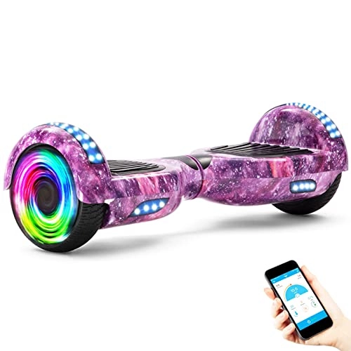 Self Balancing Segway : V-CALM Hoverboards, Hoverboards for kids, Self balancing scooter with Bluetooth Speaker, Electric Scooter, 6.5" Segway Hoverboard, LED lights, Gift for kids. (Purple Galaxy)