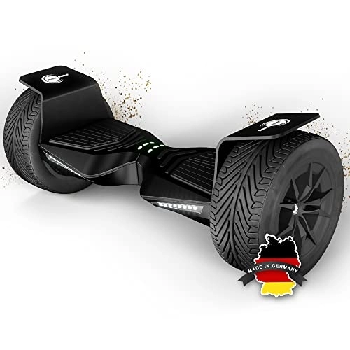 Self Balancing Segway : Wheelheels Balance Scooter, Hoverboard 'F-Cruiser' - 10" inflated wide tires, aluminium fenders, app control, FROM GERMANY (Black)