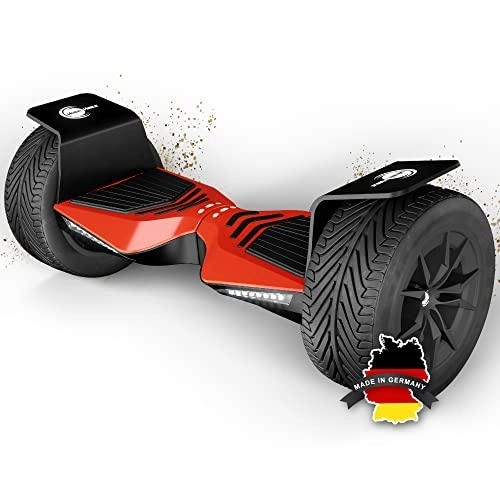Self Balancing Segway : Wheelheels Balance Scooter, Hoverboard 'F-Cruiser' - 10" inflated wide tires, aluminium fenders, app control, FROM GERMANY (Red)