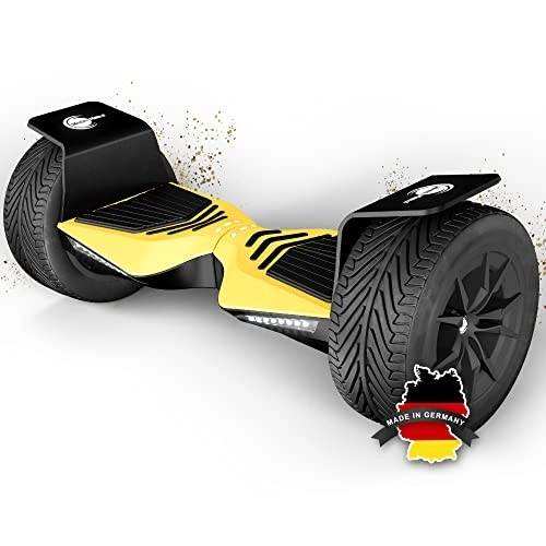 Self Balancing Segway : Wheelheels Balance Scooter, Hoverboard 'F-Cruiser' - 10" inflated wide tires, aluminium fenders, app control, FROM GERMANY (Yellow)