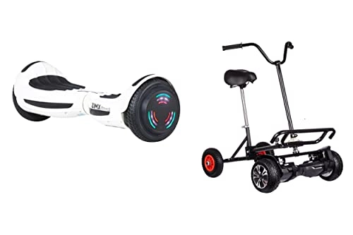 Self Balancing Segway : WHITE - ZIMX BLUETOOTH HOVERBOARD SEGWAY WITH LED WHEELS UL2272 CERTIFIED + HOVEBIKE BLACK