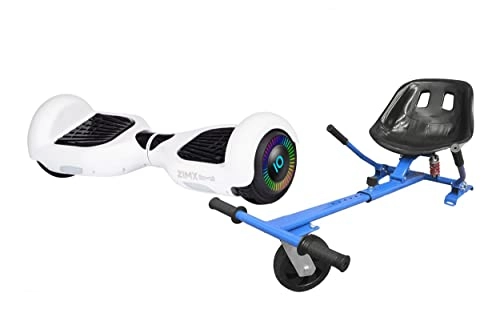 Self Balancing Segway : WHITE - ZIMX HOVERBOARD SWEGWAY SEGWAY WITH LED WHEELS UL2272 CERTIFIED + HOVERKART HK5 BLUE