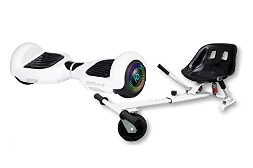 Self Balancing Segway : WHITE - ZIMX HOVERBOARD SWEGWAY SEGWAY WITH LED WHEELS UL2272 CERTIFIED + HOVERKART HK5 WHITE